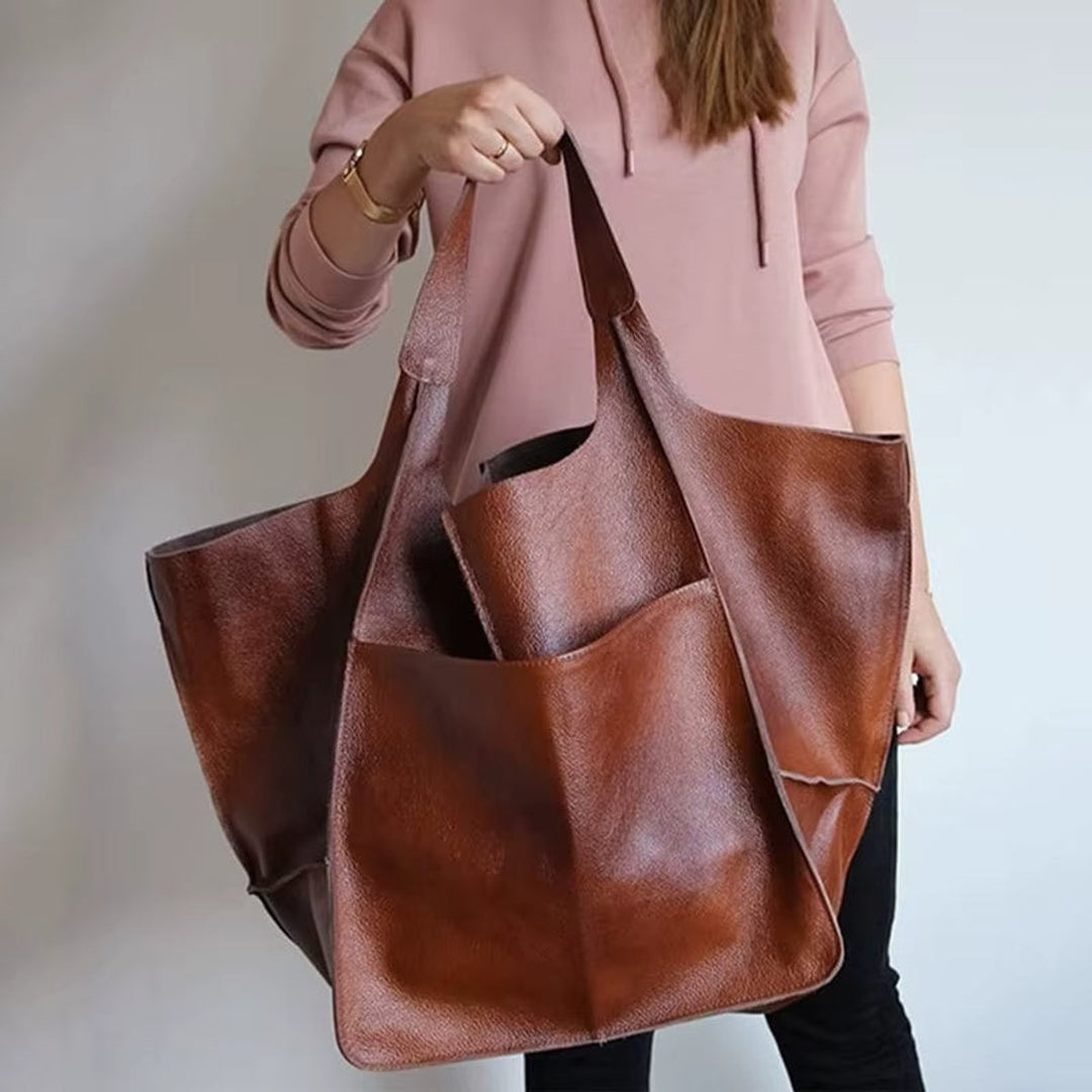Grote Oversized Veganleren Tote Bag Dames