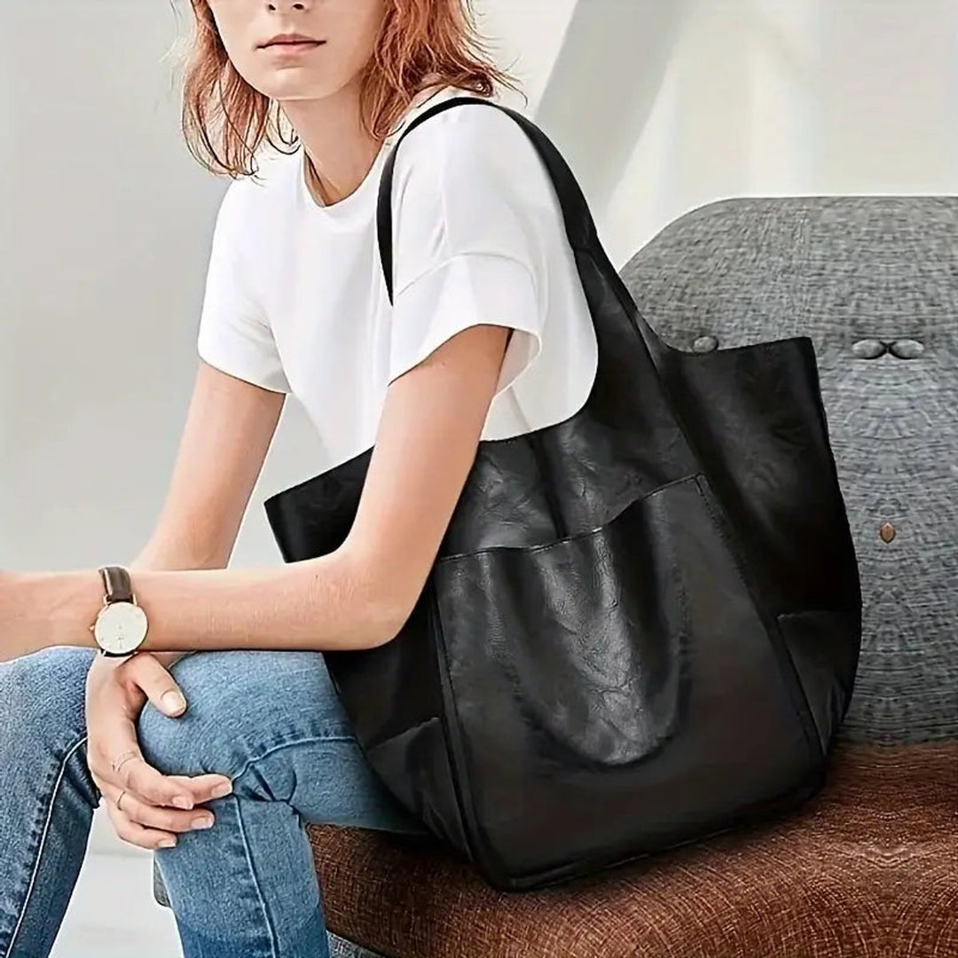 Grote Oversized Veganleren Tote Bag Dames