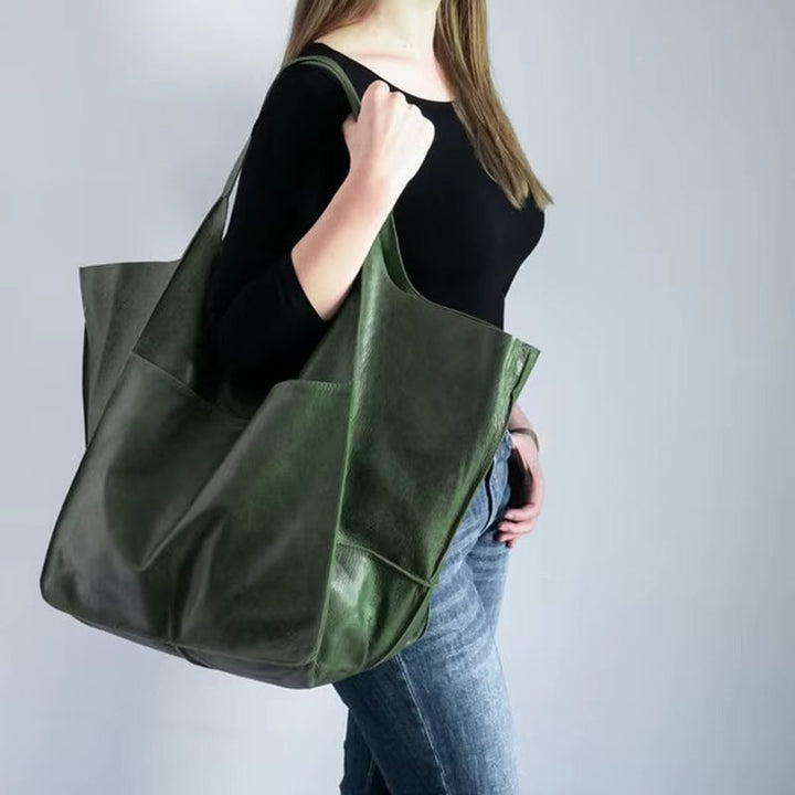 Grote Oversized Veganleren Tote Bag Dames