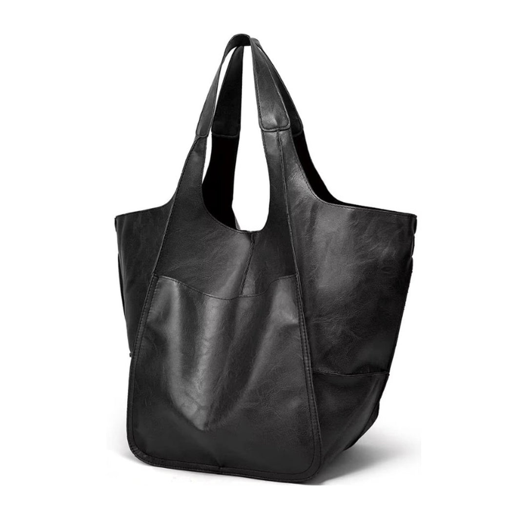 Grote Oversized Veganleren Tote Bag Dames - Obsidian