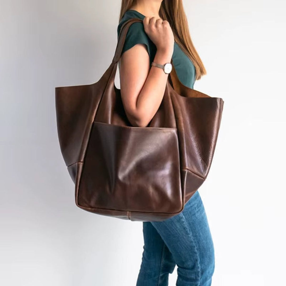 Grote Oversized Veganleren Tote Bag Dames