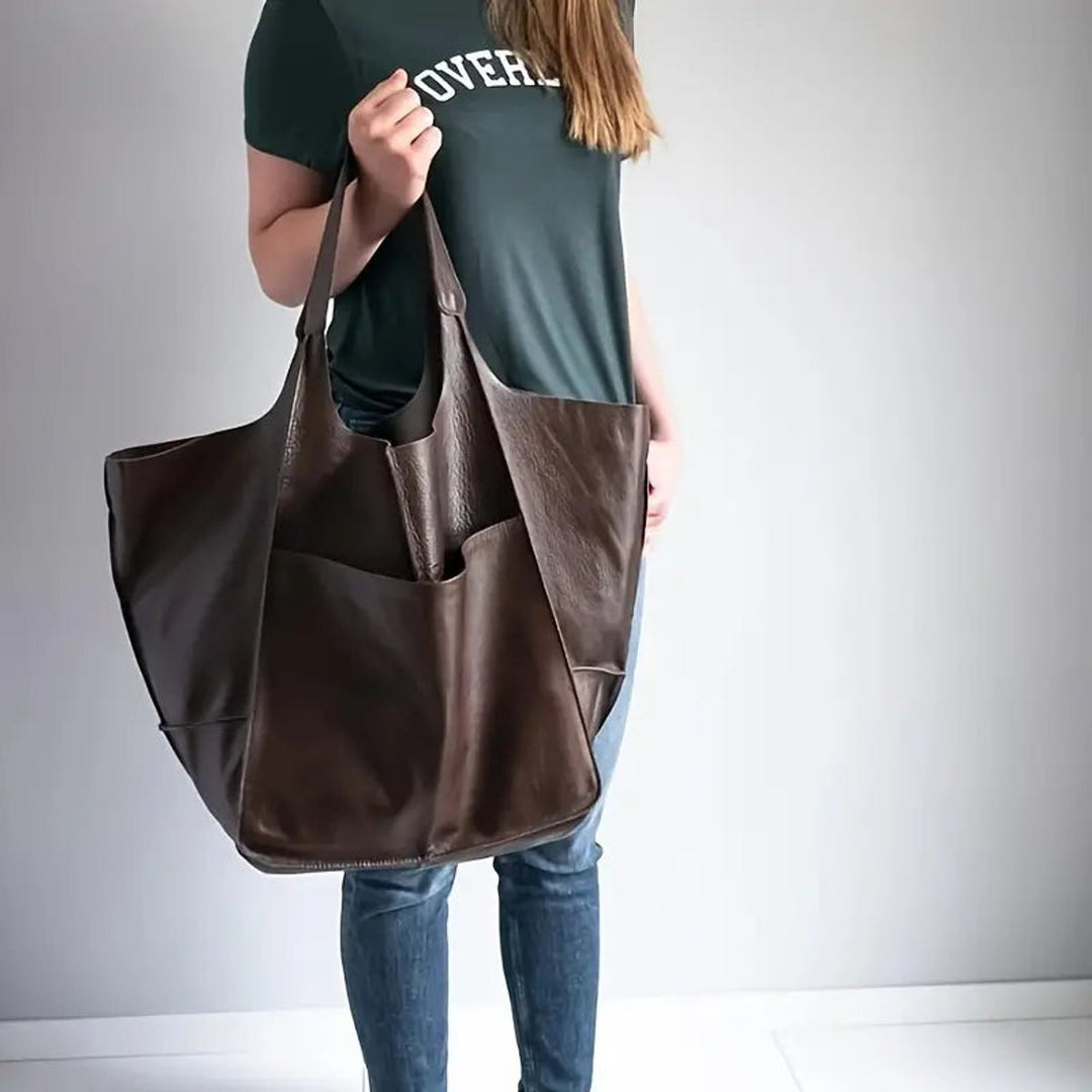 Grote Oversized Veganleren Tote Bag Dames