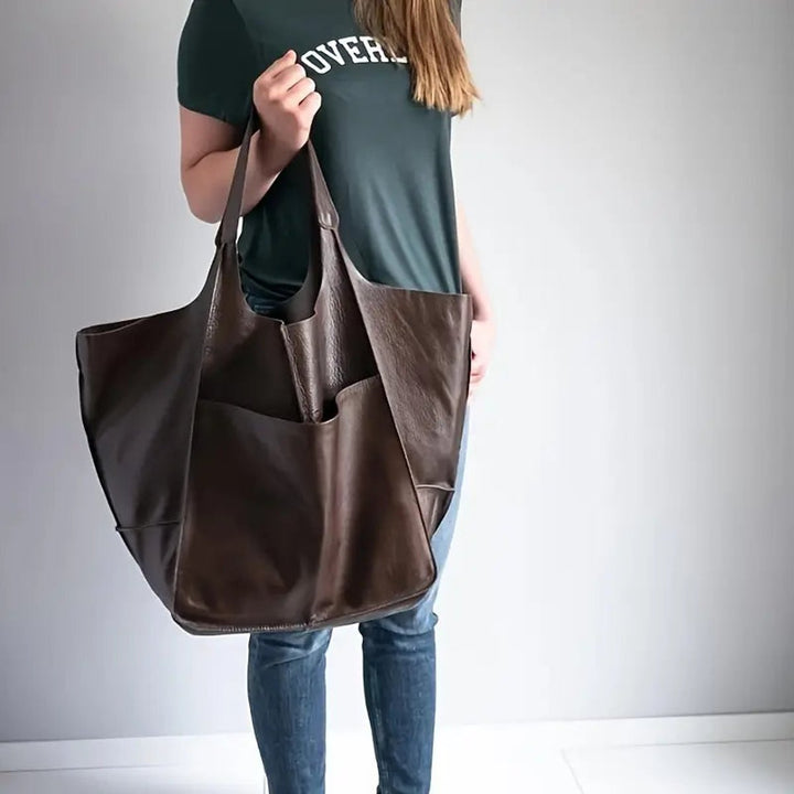 Grote Oversized Veganleren Tote Bag Dames