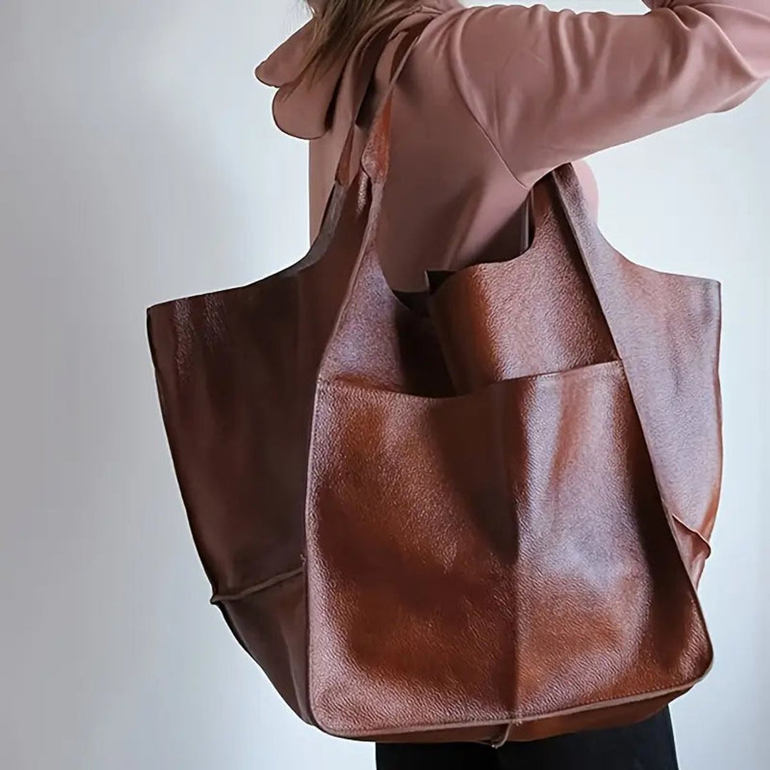 Grote Oversized Veganleren Tote Bag Dames