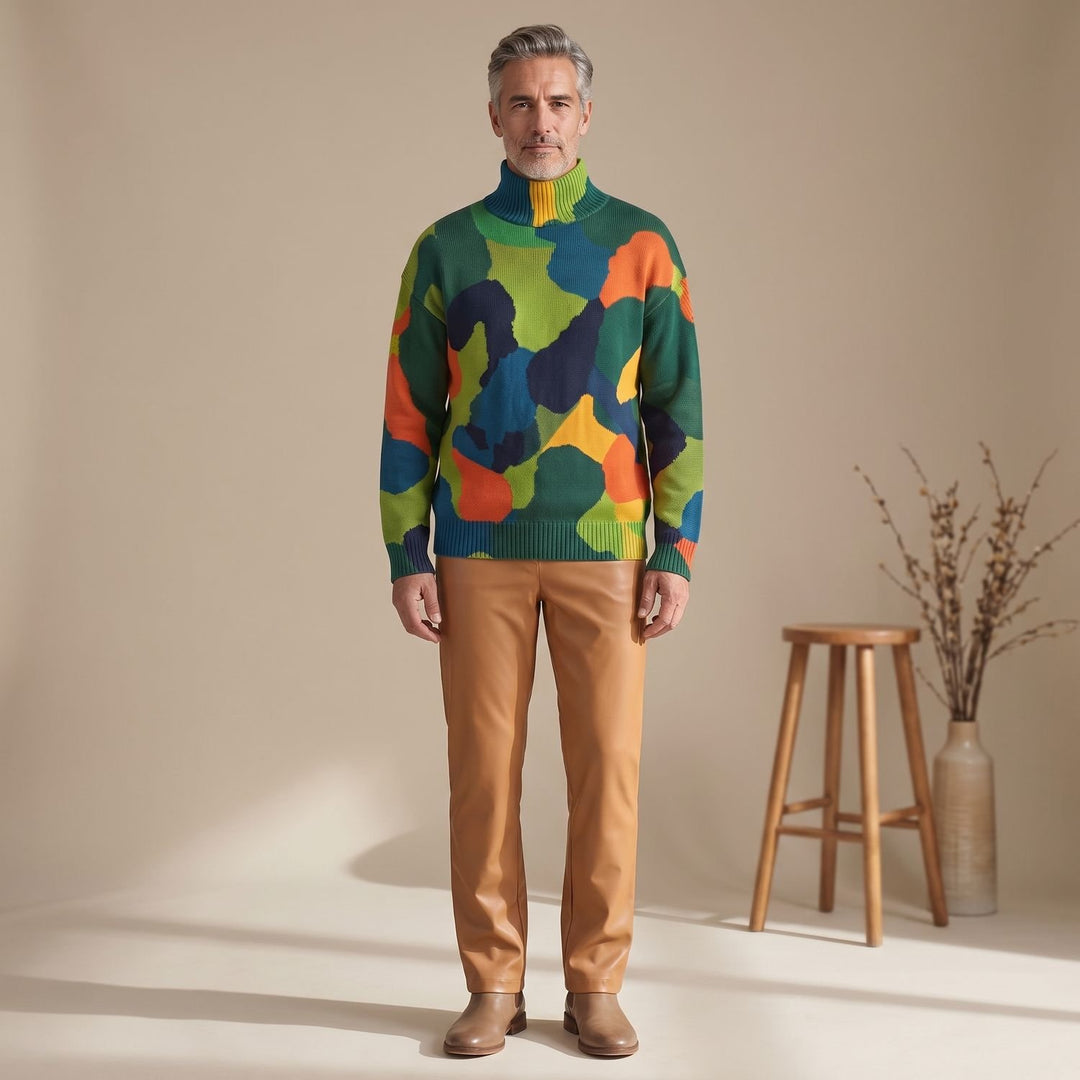 Heren Abstracte Colorblock Coltrui Relaxed Fit