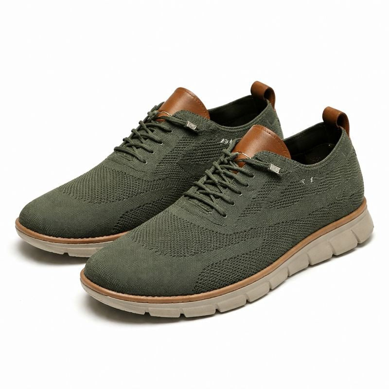 Heren Ademende Mesh Casual Sneakers met Veters - Verde