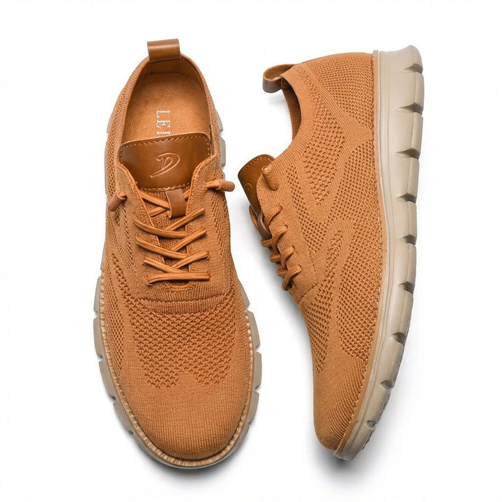 Heren Ademende Mesh Casual Sneakers met Veters - Camello