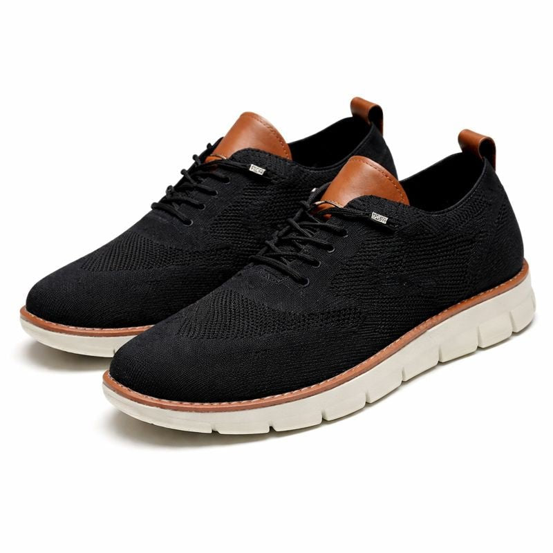 Heren Ademende Mesh Casual Sneakers met Veters - Negro
