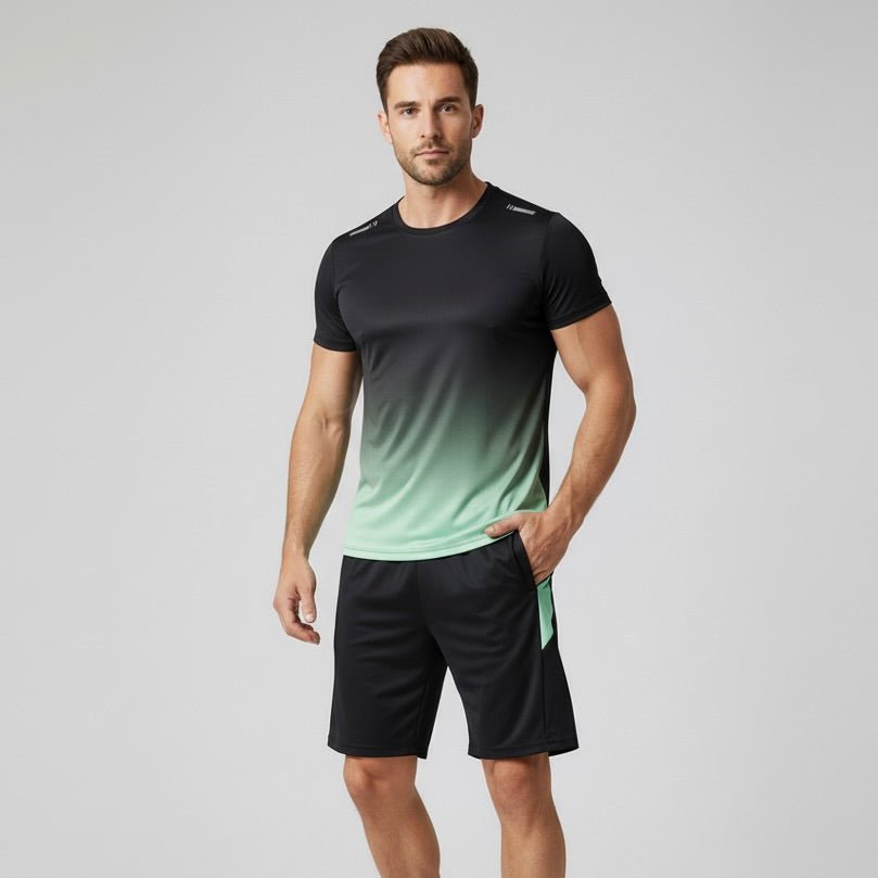 Heren Ademende Sneldrogende Sportset T-Shirt Shorts Activewear