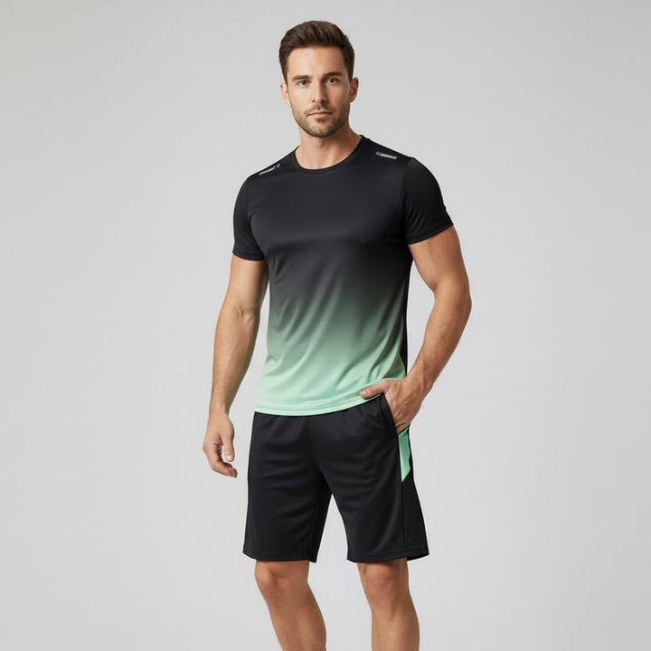 Heren Ademende Sneldrogende Sportset T-Shirt Shorts Activewear
