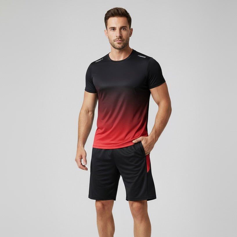 Heren Ademende Sneldrogende Sportset T-Shirt Shorts Activewear