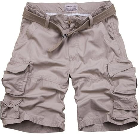 Heren Camouflage Relaxed-Fit Cargo Short Bermuda - Beige
