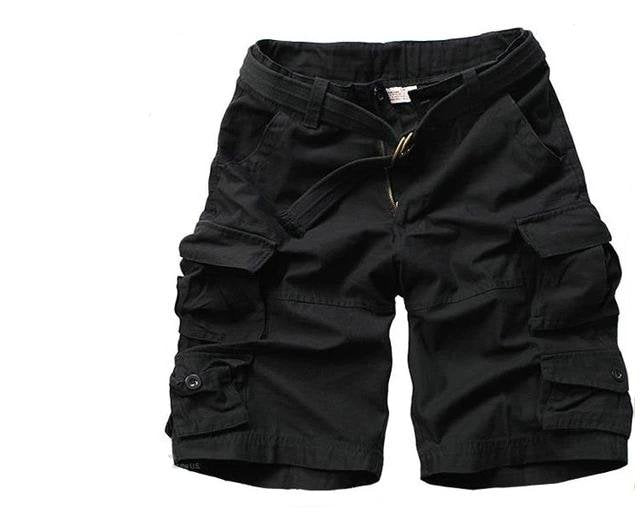 Heren Camouflage Relaxed-Fit Cargo Short Bermuda - Schwarz