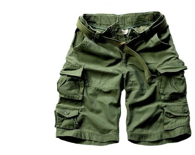 Heren Camouflage Relaxed-Fit Cargo Short Bermuda - Army Grün