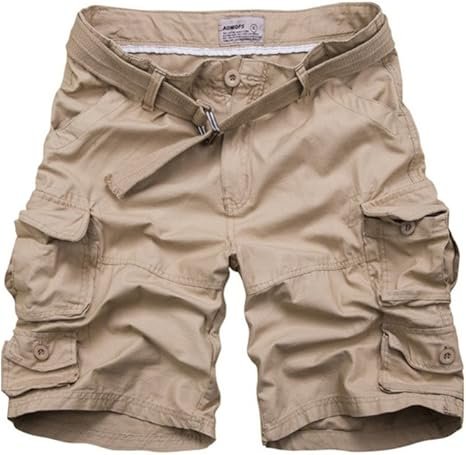 Heren Camouflage Relaxed-Fit Cargo Short Bermuda - Khaki