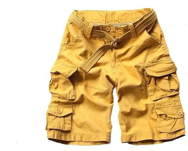 Heren Camouflage Relaxed-Fit Cargo Short Bermuda - Gelb