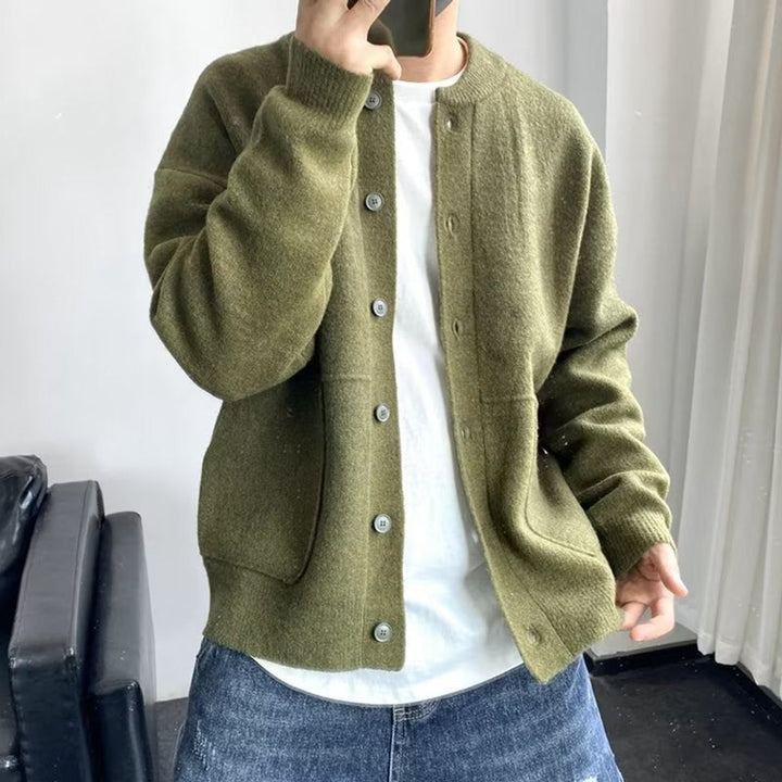 Heren Cardigan Gebreide Knoop Vest Casual Relaxed Fit - Groen