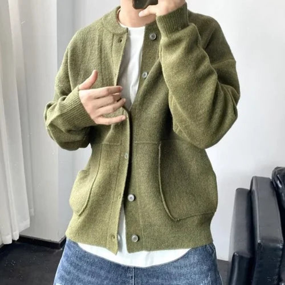 Heren Cardigan Gebreide Knoop Vest Casual Relaxed Fit