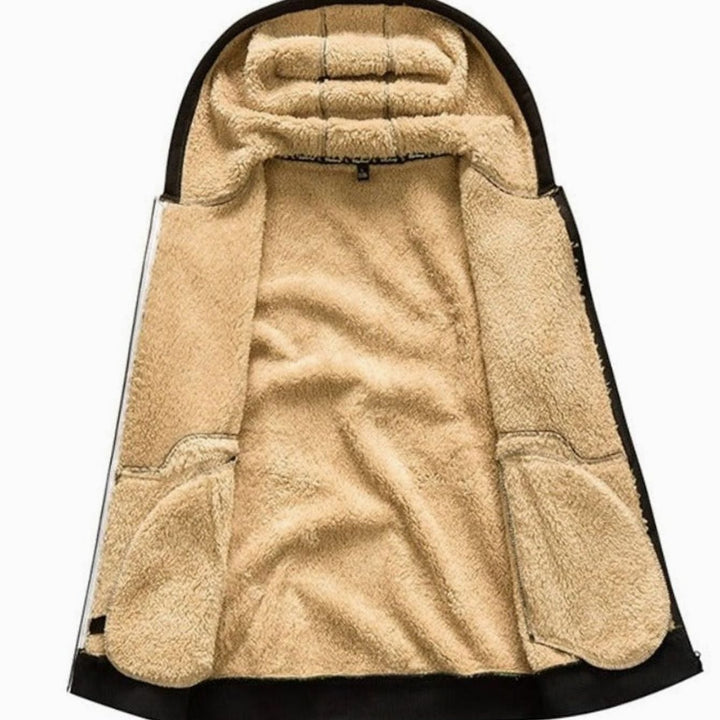 Heren Cardigan Gevoerd Vest met Capuchon Sherpa Voering Rits