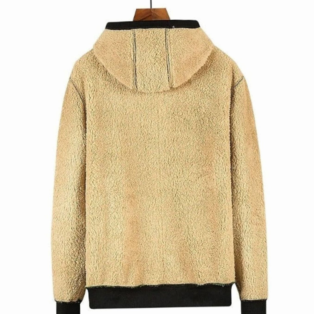 Heren Cardigan Gevoerd Vest met Capuchon Sherpa Voering Rits