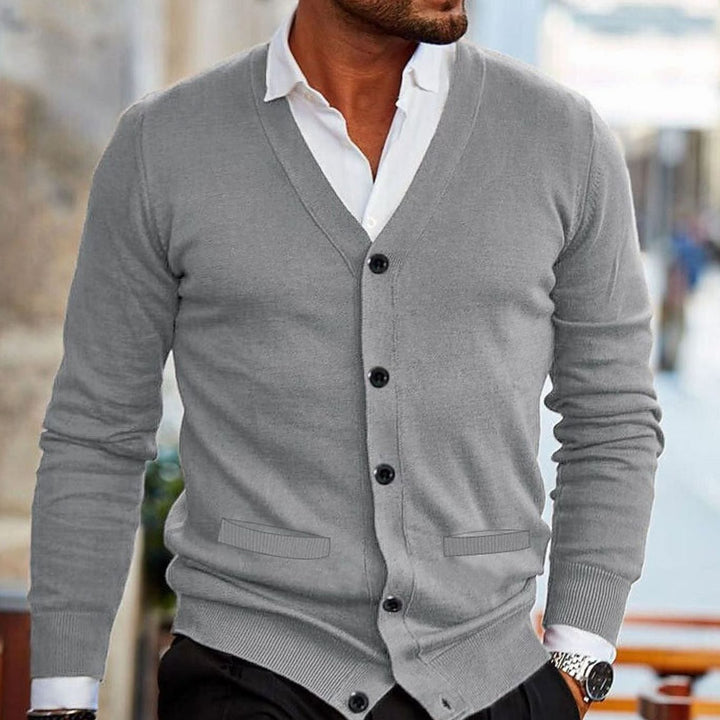 Heren Cardigan V-hals Knoopsluiting Gebreid Vest