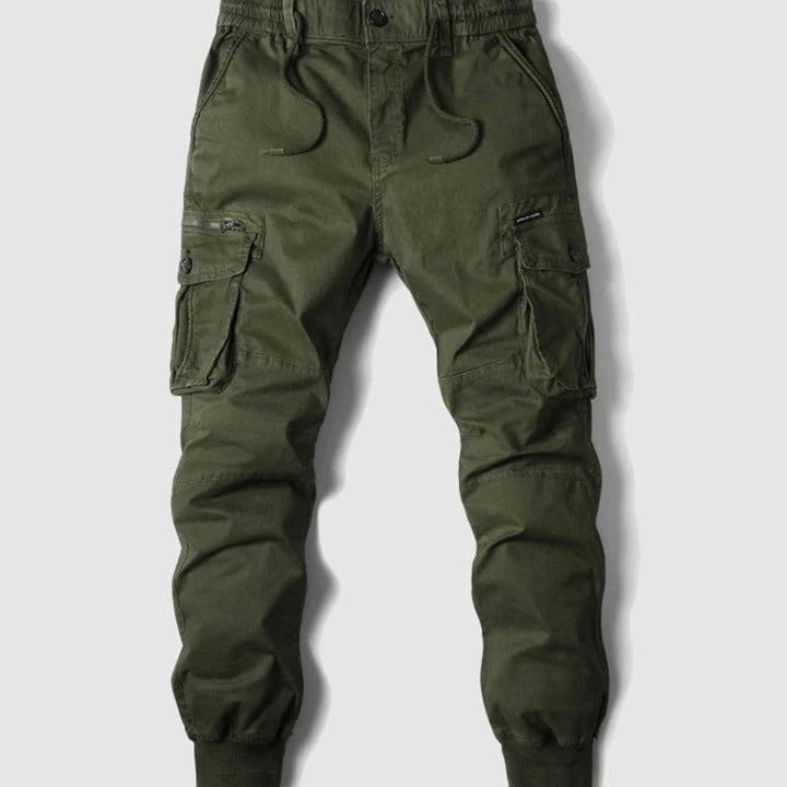 Heren Cargo Jogger Broek Elastische Taille Ribgebreide Enkelboorд - Groen