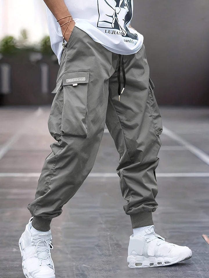 Heren Cargo Joggingbroek Enkelmanchet Trekkoord Relaxed Fit - Gray