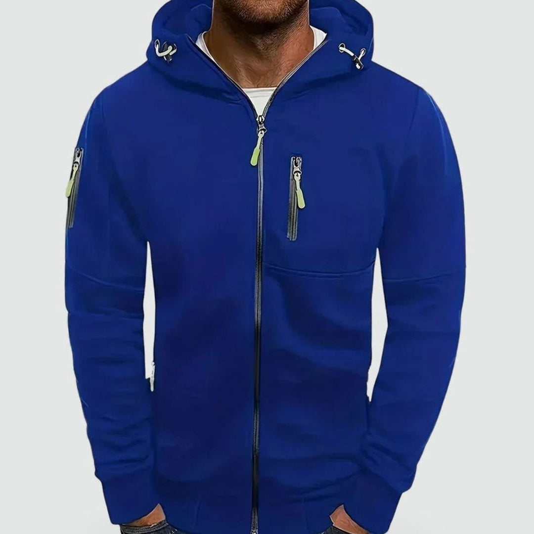 Heren Casual Zip-Up Hoodie met Capuchon en Ritszakken