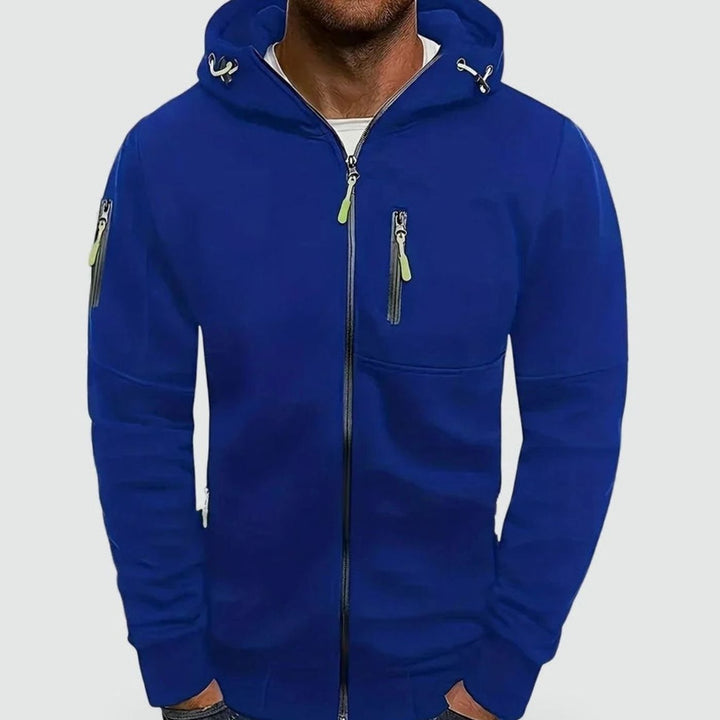Heren Casual Zip-Up Hoodie met Capuchon en Ritszakken