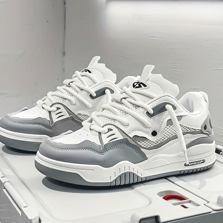 Heren Chunky Lage Sneakers met Dikke Zool en Vetersluiting - Grijs