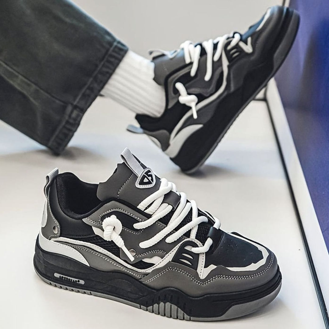 Heren Chunky Lage Sneakers met Dikke Zool en Vetersluiting