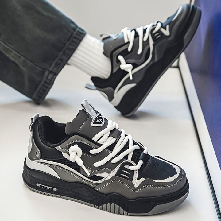 Heren Chunky Lage Sneakers met Dikke Zool en Vetersluiting