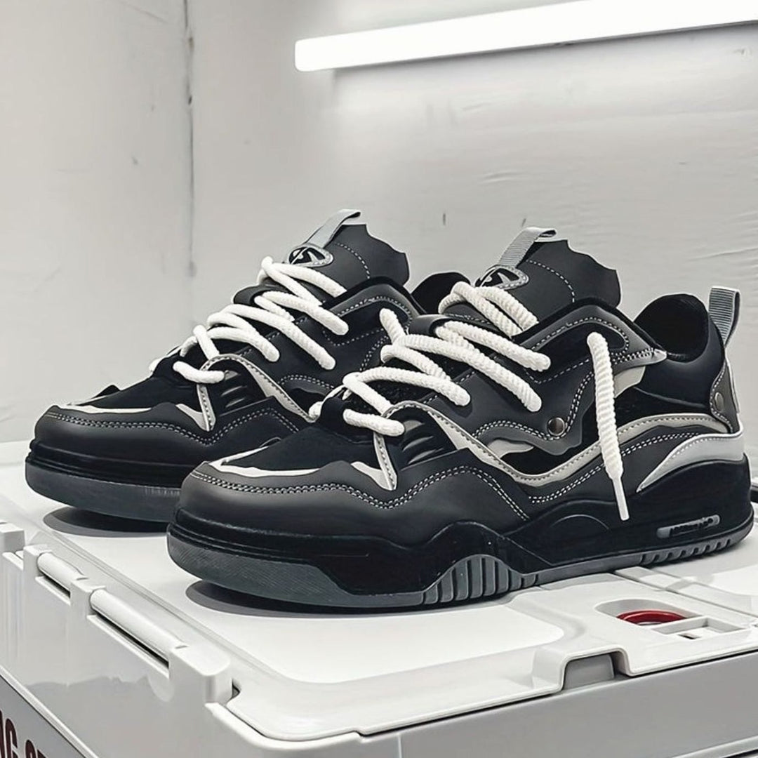 Heren Chunky Lage Sneakers met Dikke Zool en Vetersluiting