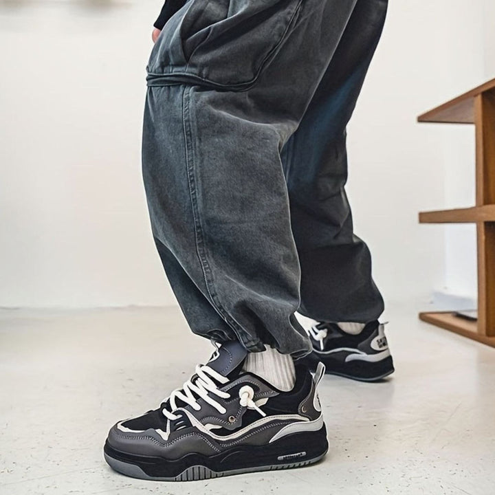 Heren Chunky Lage Sneakers met Dikke Zool en Vetersluiting