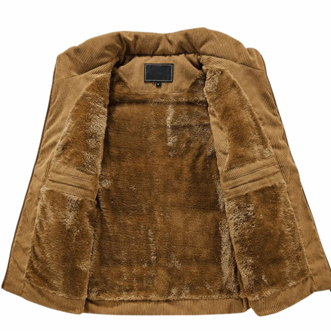 Heren Corduroy Gewatteerde Bodywarmer Fleece Gevoerd Wintervest