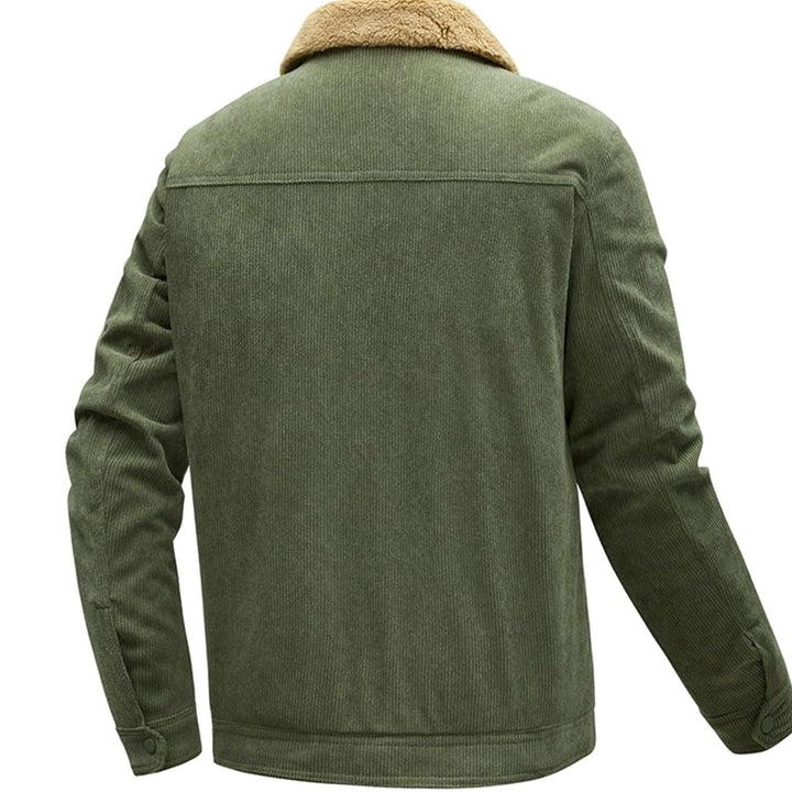 Heren Corduroy Sherpa-gevoerde Regular Fit Knoop Jasje met Zakken