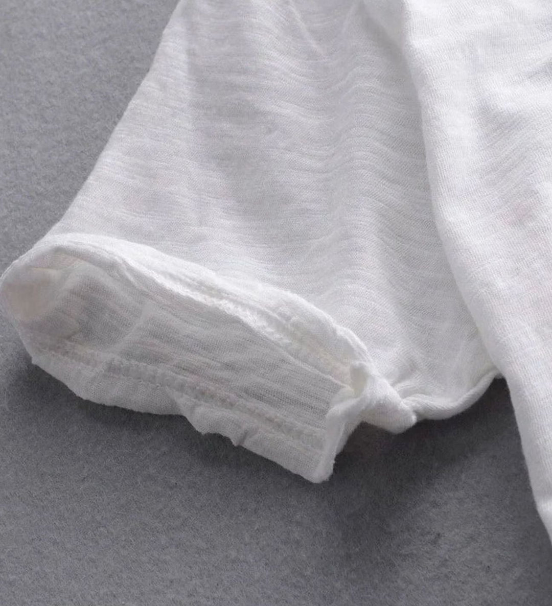 Heren Diepe V-hals Katoenen T-shirt met Korte Mouwen