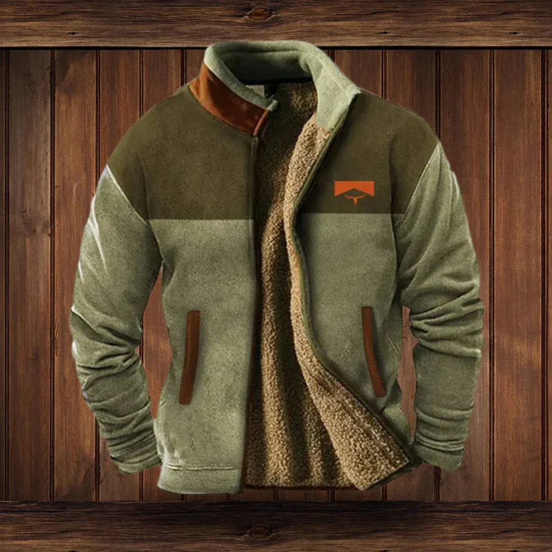 Heren Fleece Lined Aztec Mens Cardigan Vest Sherpa Gevoerd Outdoorjas - Groen