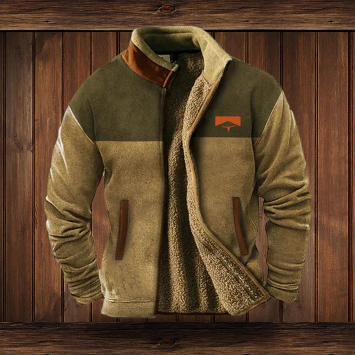 Heren Fleece Lined Aztec Mens Cardigan Vest Sherpa Gevoerd Outdoorjas - Bruin