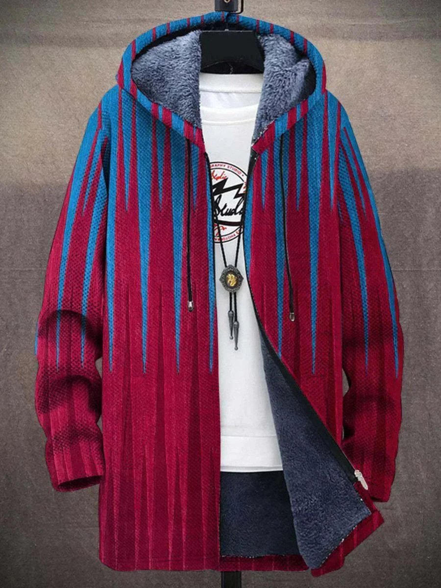 Heren Fleece Zip-Up Mens Cardigan Kunstprint Hoodie - Rood