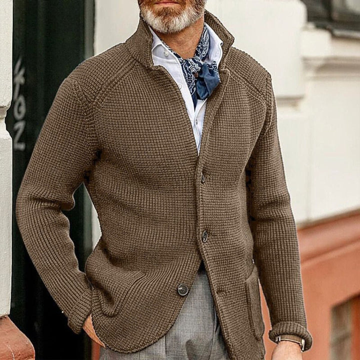 Heren Gebreide Mens Cardigan Klassieke Knoop Vest - Bruin
