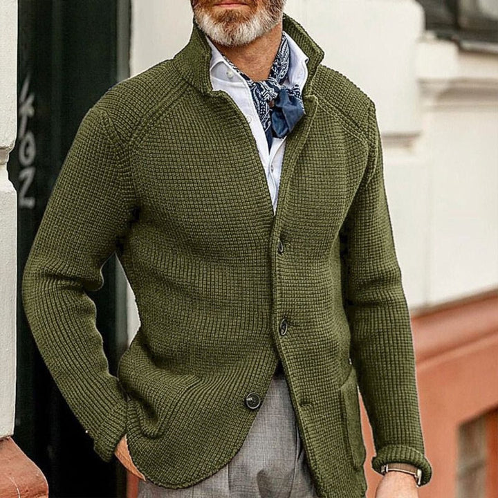 Heren Gebreide Mens Cardigan Klassieke Knoop Vest - Groen