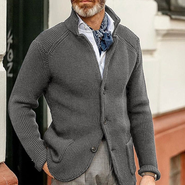 Heren Gebreide Mens Cardigan Klassieke Knoop Vest - Grijs