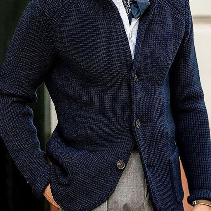 Heren Gebreide Mens Cardigan Klassieke Knoop Vest - Blauw