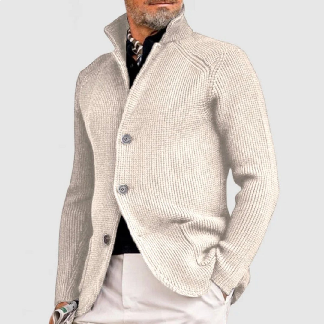 Heren Gebreide Mens Cardigan Klassieke Knoop Vest - Wit