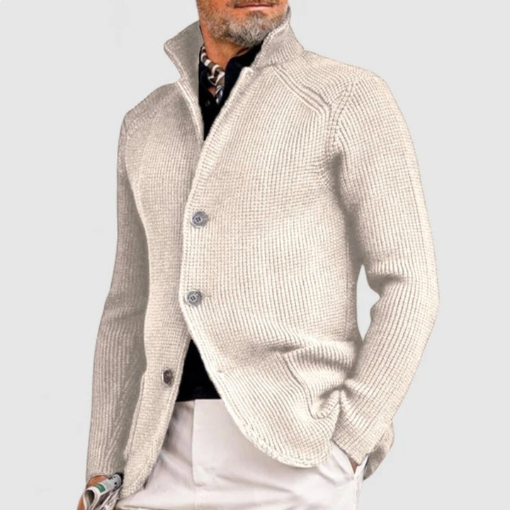 Heren Gebreide Mens Cardigan Klassieke Knoop Vest - Wit