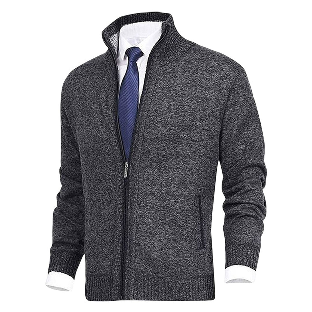 Heren Gebreide Rits Cardigan Staande Kraag Vest