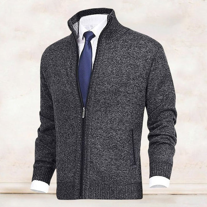 Heren Gebreide Rits Cardigan Staande Kraag Vest