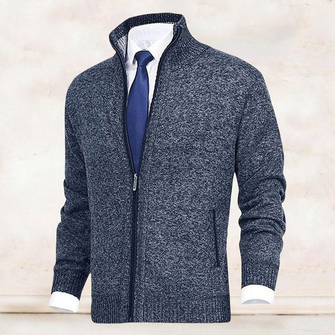 Heren Gebreide Rits Cardigan Staande Kraag Vest