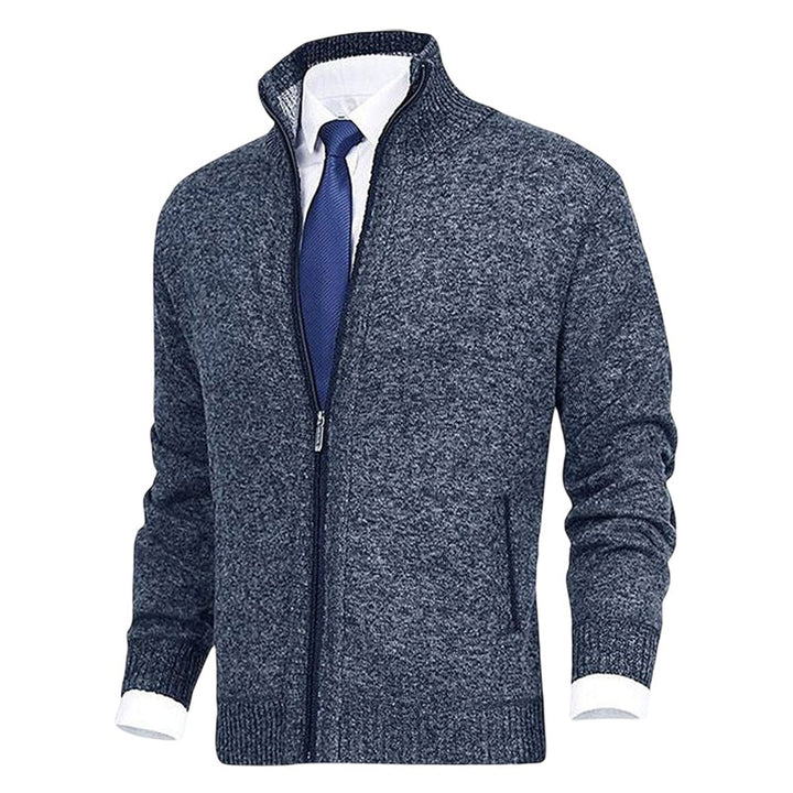 Heren Gebreide Rits Cardigan Staande Kraag Vest